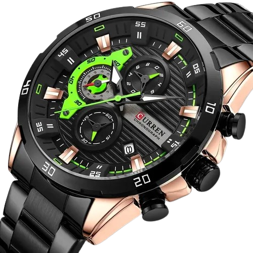 RELOJ CURREN CHRONOGRAPH ELITE 8402 NEGRO - ELEGANCIA, PRECISIÓN Y CARÁCTER (ORIGINAL)