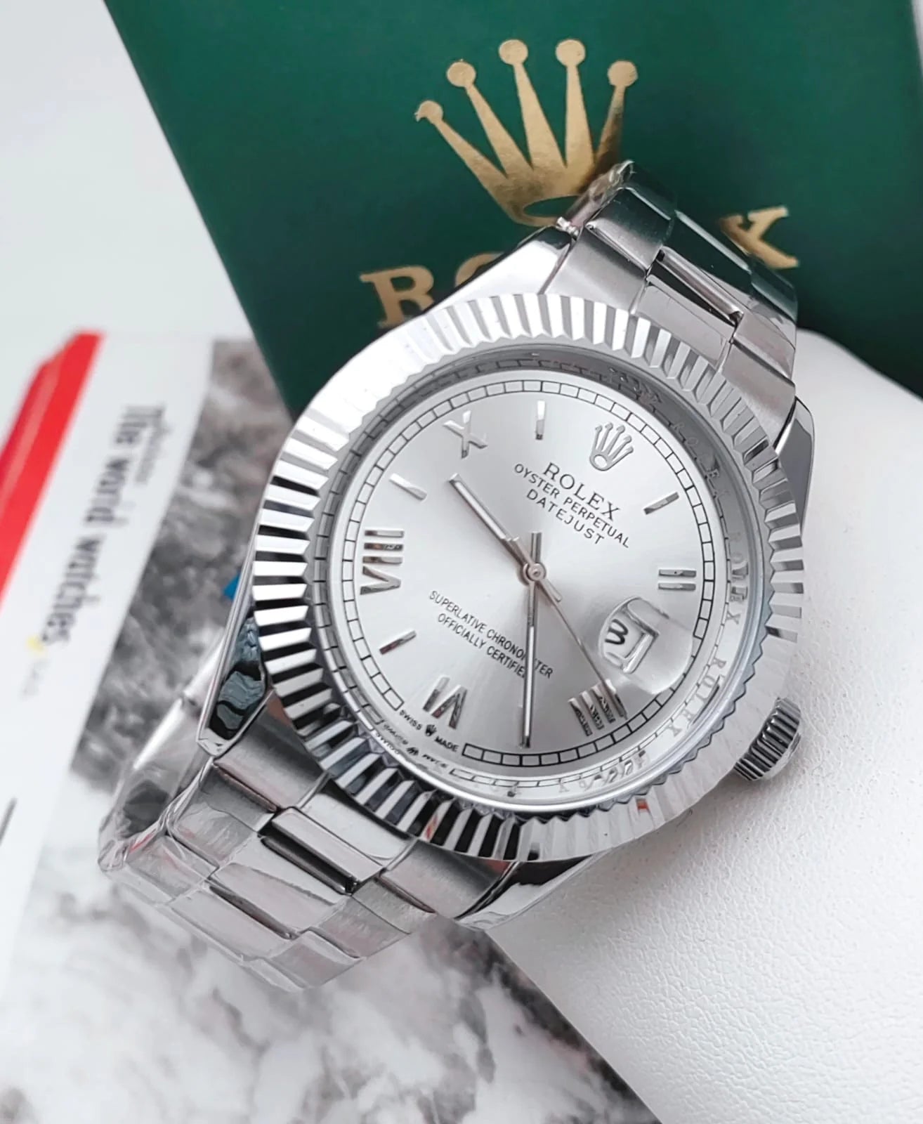ROLEX NEW EDITION DATEJUST ROMANOS PRESIDENCIAL PLATEADO/PLATEADO - IMPERIAL CLASSIC OYSTER