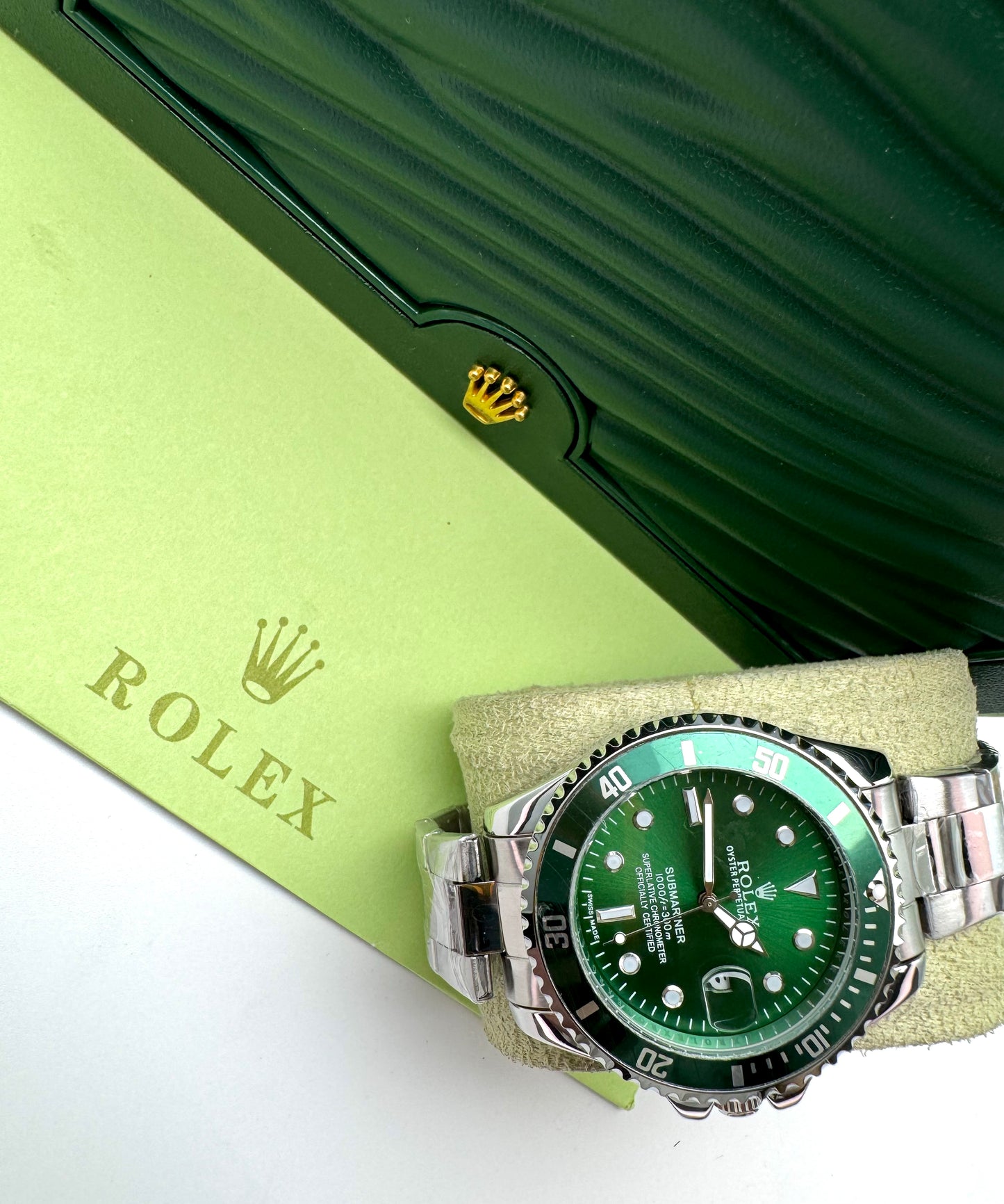 RELOJ ROLEX SUBMARINER PREMIUM INSPIRED PLATEADO/VERDE - SOFISTICACIÓN, ELEGANCIA Y FUNCIONALID