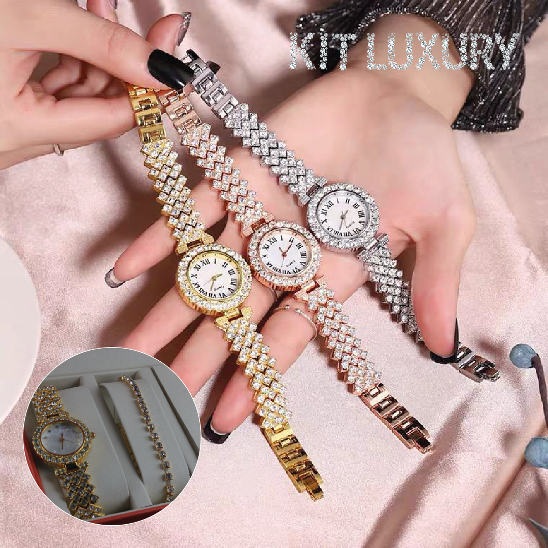 KIT LUXURY DAMA RELOJ - ELEGANCIA Y GLAMOUR EN UN SOLO SET