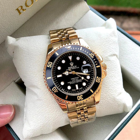 ROLEX SUBMARINER ESTILO PREMIUM DORADO NEGRO - ELEGANCIA ATEMPORAL CON ESTUCHE DE LUJO