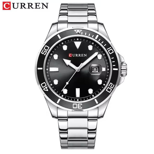 RELOJ CURREN STEEL URBAN 8388 ORIGINAL PLATEADO NEGRO - ELEGANCIA CASUAL PARA EL DIA A DIA