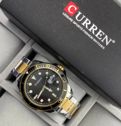 RELOJ CURREN STEEL URBAN 8388 ORIGINAL BICOLOR NEGRO - ELEGANCIA CASUAL PARA EL DIA A DIA