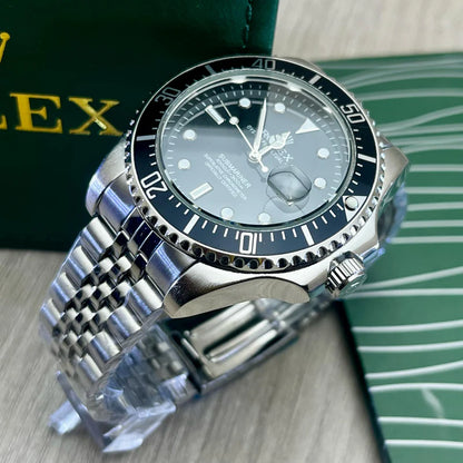 ROLEX SUBMARINER ESTILO PREMIUM PLATEADO NEGRO - ELEGANCIA ATEMPORAL CON ESTUCHE DE LUJO