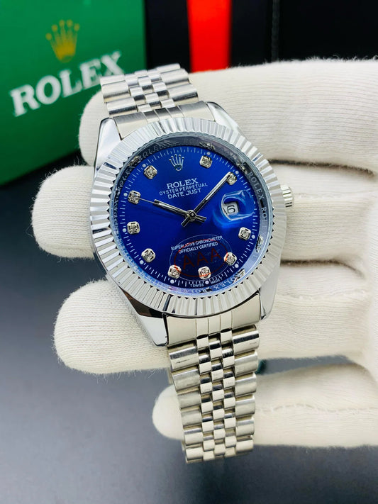 ROLEX NEW EDITION DATEJUST PRESIDENCIAL PLATEADO AZUL - EL RELOJ QUE TRANSFORMA TU PRESENCIA EN SEGUNDOS