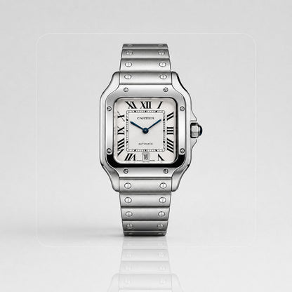 RELOJ CARTIER SANTOS PLATEADO - SÍMBOLO DE PRESTIGIO, TRADICION Y MODERNIDAD EN TU MUÑECA