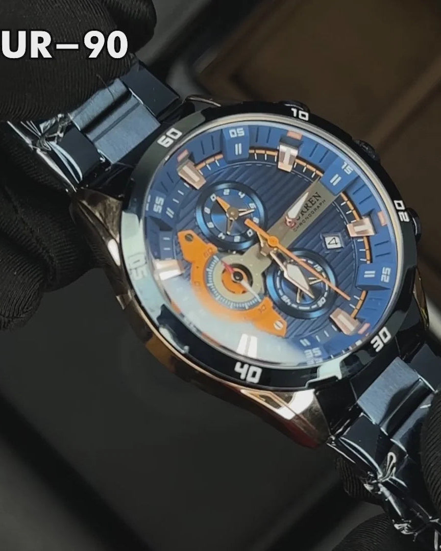 RELOJ CURREN CHRONOGRAPH ELITE 8402 AZUL - ELEGANCIA, PRECISIÓN Y CARÁCTER (ORIGINAL)