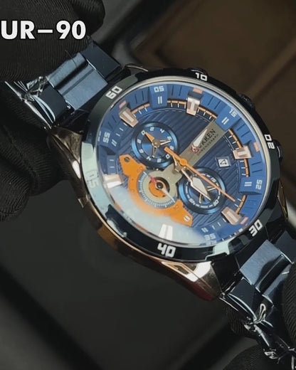 RELOJ CURREN CHRONOGRAPH ELITE 8402 AZUL - ELEGANCIA, PRECISIÓN Y CARÁCTER (ORIGINAL)