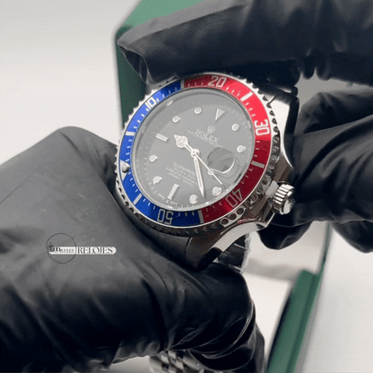 ROLEX SUBMARINER ESTILO PREMIUM PLATEADO AZUL/ROJO - ELEGANCIA ATEMPORAL