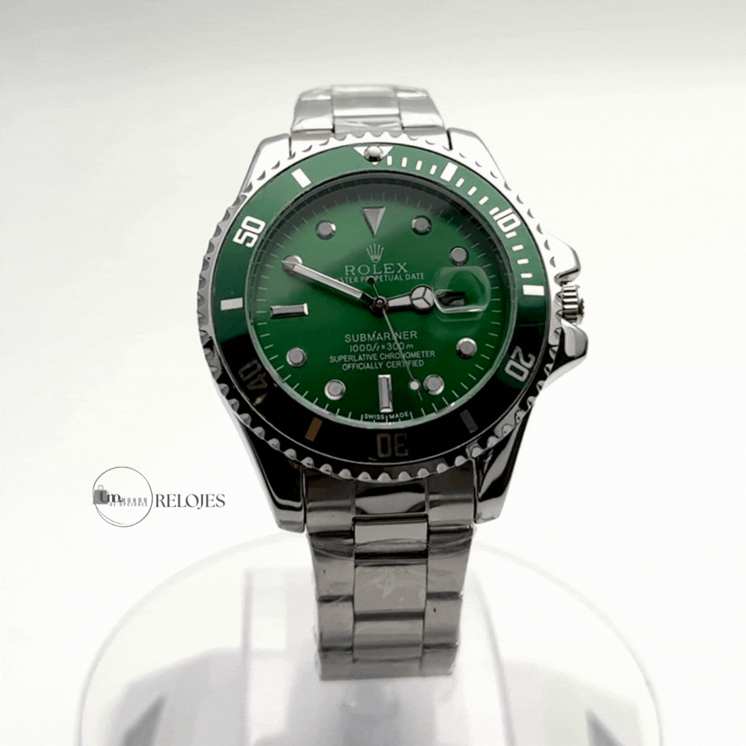 RELOJ ROLEX SUBMARINER PREMIUM INSPIRED PLATEADO/VERDE - SOFISTICACIÓN, ELEGANCIA Y FUNCIONALID