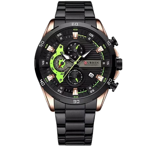 RELOJ CURREN CHRONOGRAPH ELITE 8402 NEGRO - ELEGANCIA, PRECISIÓN Y CARÁCTER (ORIGINAL)
