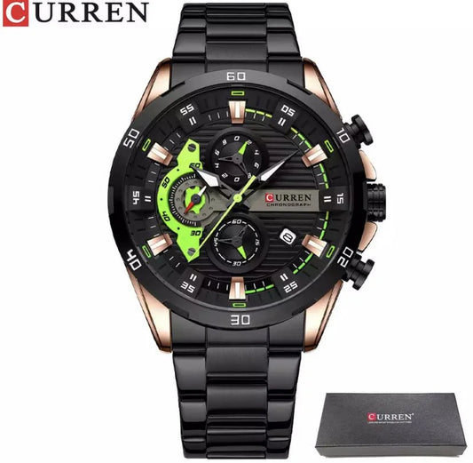 RELOJ CURREN CHRONOGRAPH ELITE 8402 NEGRO COBRE - ELEGANCIA, PRECISIÓN Y CARÁCTER (ORIGINAL)