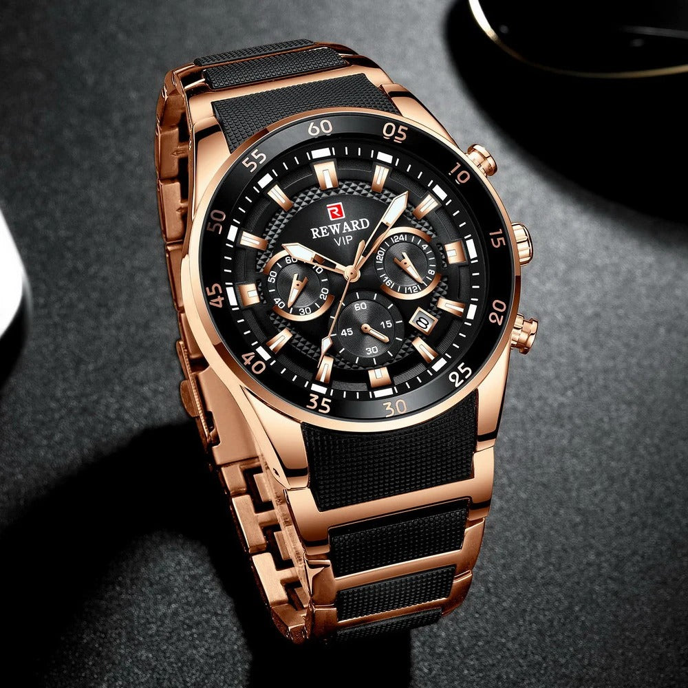RELOJ REWARD ELEGANCIA TOTAL - RELOJ DE ACERO INOXIDABLE CON ESTILO Y RESISTENCIA
