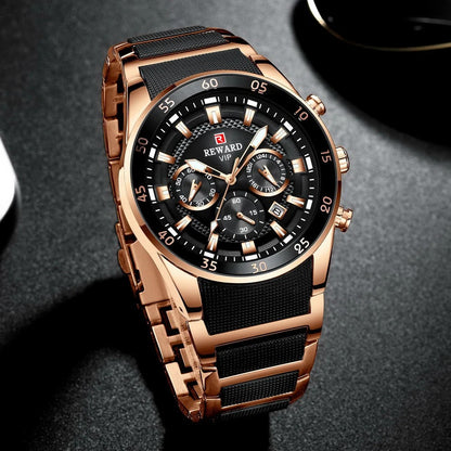 RELOJ REWARD ELEGANCIA TOTAL - RELOJ DE ACERO INOXIDABLE CON ESTILO Y RESISTENCIA