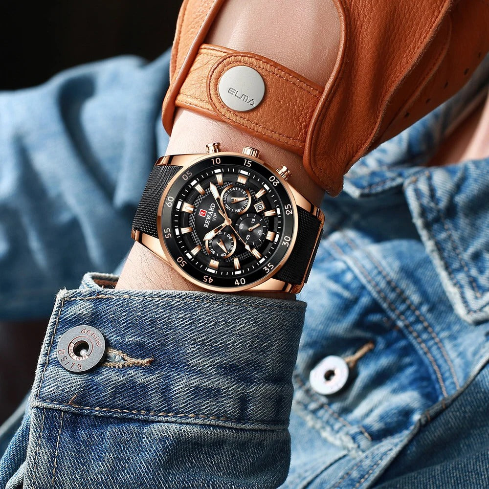RELOJ REWARD ELEGANCIA TOTAL - RELOJ DE ACERO INOXIDABLE CON ESTILO Y RESISTENCIA