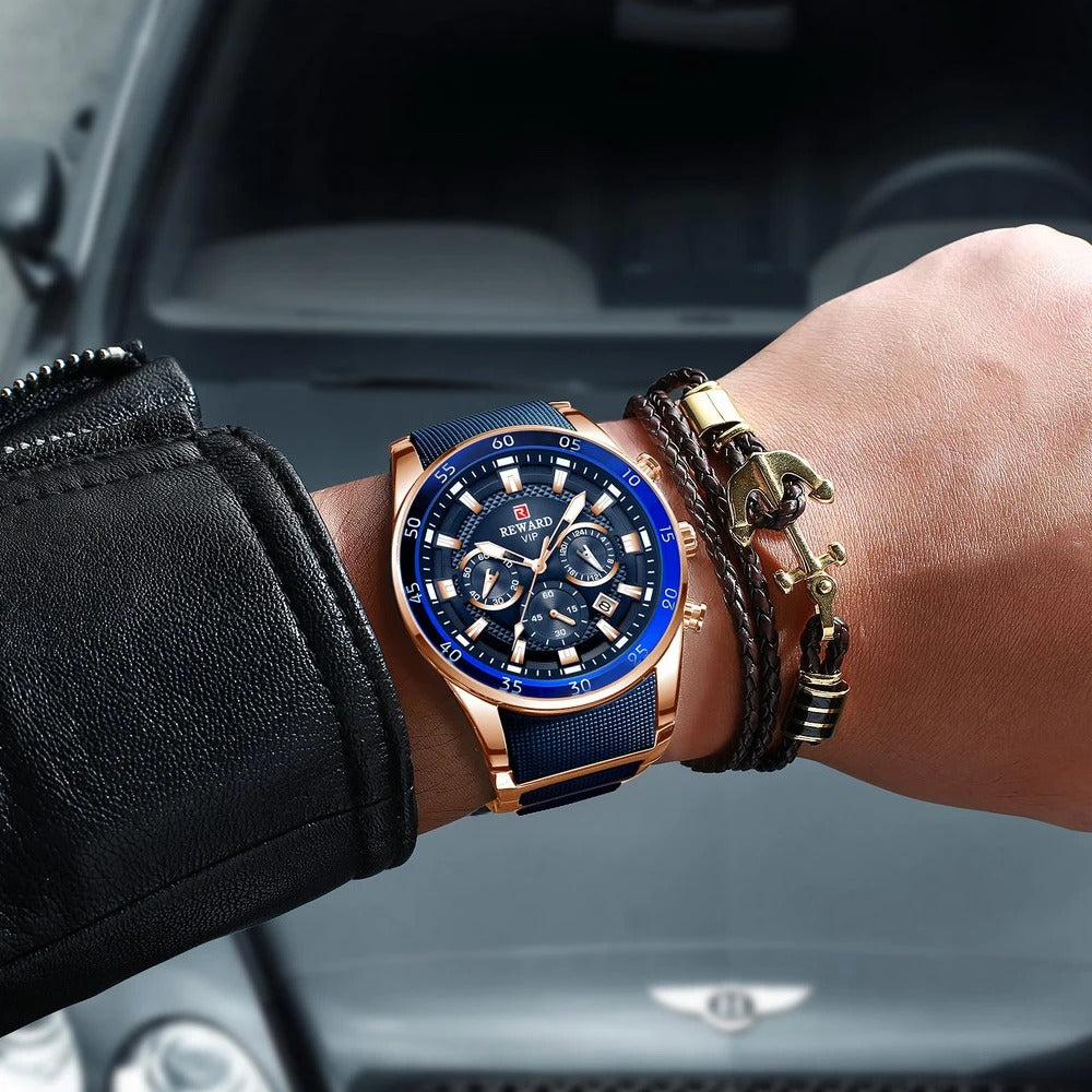 RELOJ REWARD ELEGANCIA TOTAL BLUE - RELOJ DE ACERO INOXIDABLE CON ESTILO Y RESISTENCIA