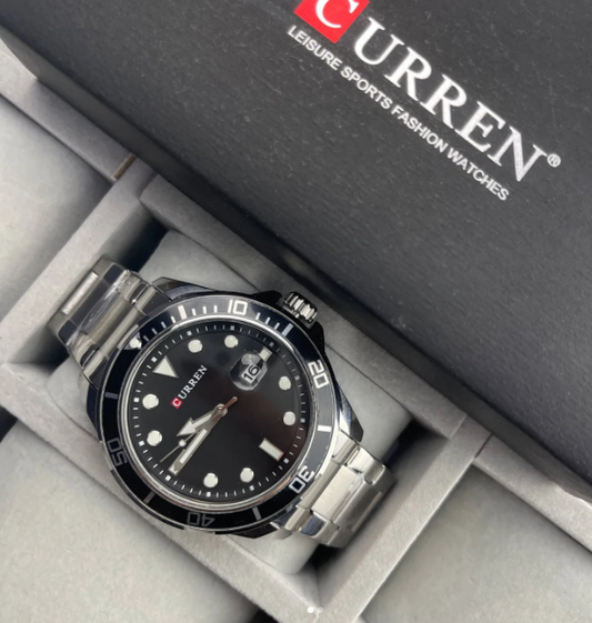 RELOJ CURREN STEEL URBAN 8388 ORIGINAL PLATEADO NEGRO - ELEGANCIA CASUAL PARA EL DIA A DIA