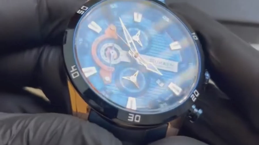 RELOJ CURREN CHRONOGRAPH ELITE 8402 AZUL - ELEGANCIA, PRECISIÓN Y CARÁCTER (ORIGINAL)