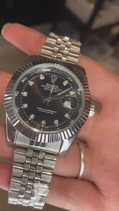 ROLEX NEW EDITION DATEJUST PRESIDENCIAL PLATEADO NEGRO - IMPERIAL CLASSIC OYSTER