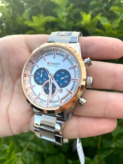 RELOJ CURREN 8355 PLATA/COBRE - ELEGANCIA DE ACERO QUE IMPONE ESTILO Y PODER