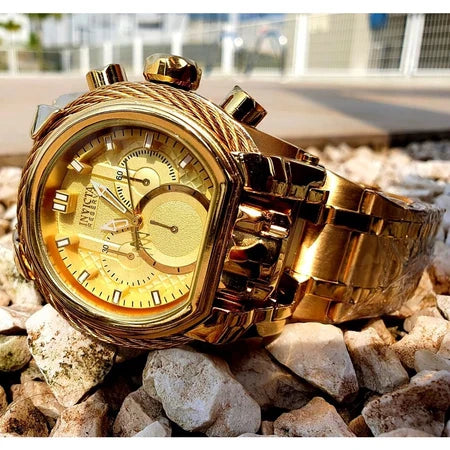 RELOJ INVICTA ZEUS GUAYA DORADO - PODER Y PRECISION (CRONOS FUNCIONALES)