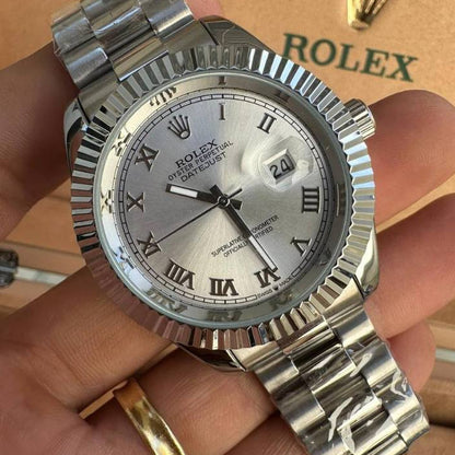 ROLEX NEW EDITION DATEJUST ROMANOS PRESIDENCIAL PLATEADO/PLATEADO - IMPERIAL CLASSIC OYSTER