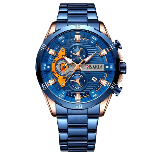 RELOJ CURREN CHRONOGRAPH ELITE 8402 AZUL - ELEGANCIA, PRECISIÓN Y CARÁCTER (ORIGINAL)